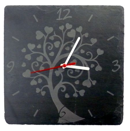 Horloge ardoise arbre coeur